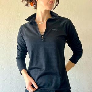 Patagonia R1 1/4 Zip Pullover Fleece Waffle Hiking  Regulator Polartec Black